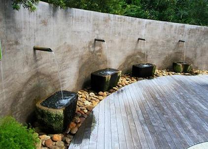 Waterfall Water Wall With Spillways Aqua Blue Pools