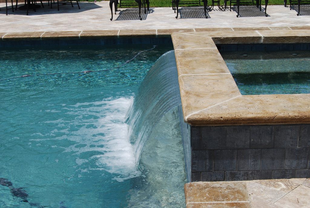 rectangle pool waterfall
