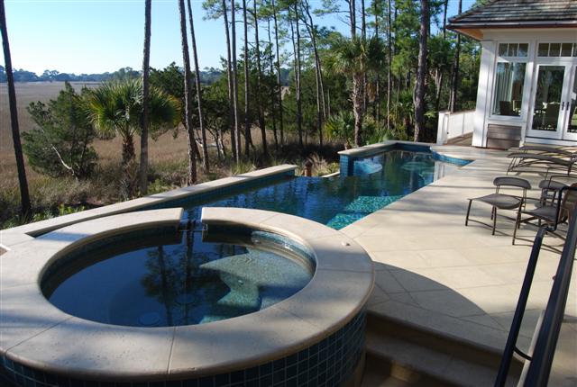Elevated Aqua Blue Pools Residential Elevated Swimming Pool On Kiawah Island