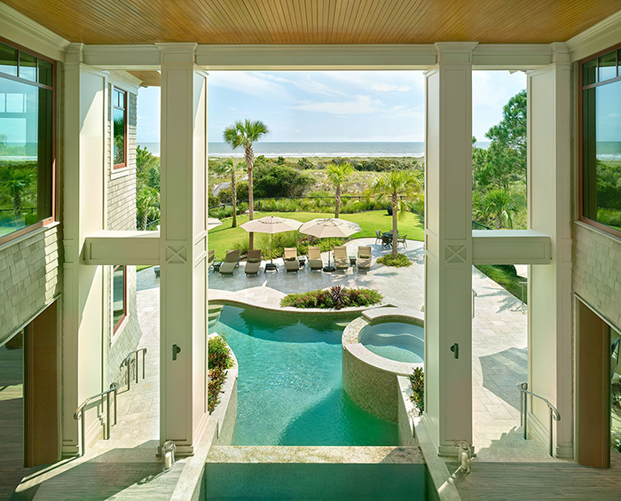 Kiawah Island Pool and Spa Project with Indoor and Outdoor Areas Aqua