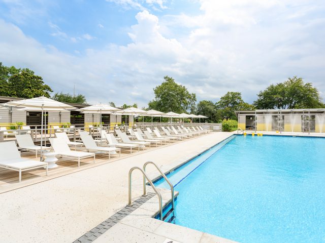 Commercial Pool with Seating for Visitors