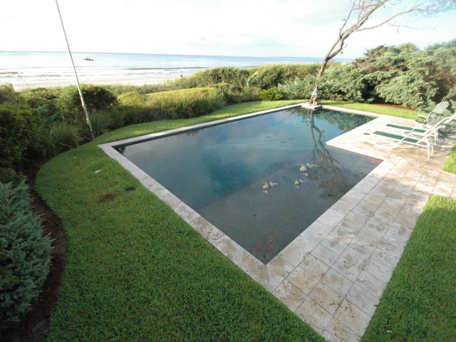 Backyard Geometric Pool with Sea Turtle Decals