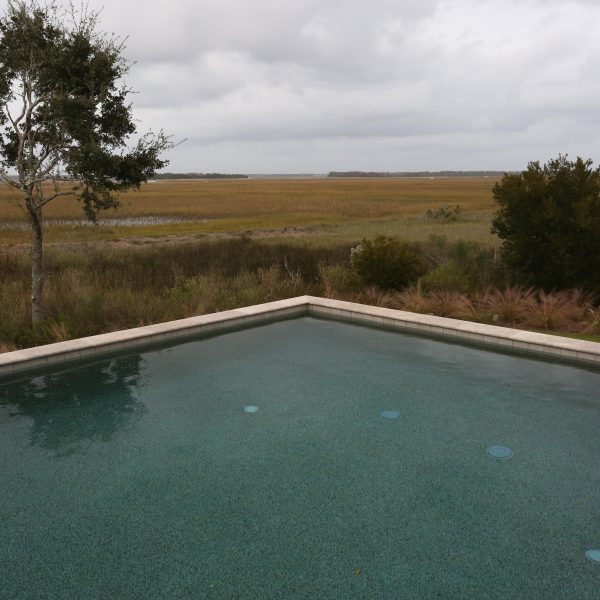 Elevated Pool overlooking grass field