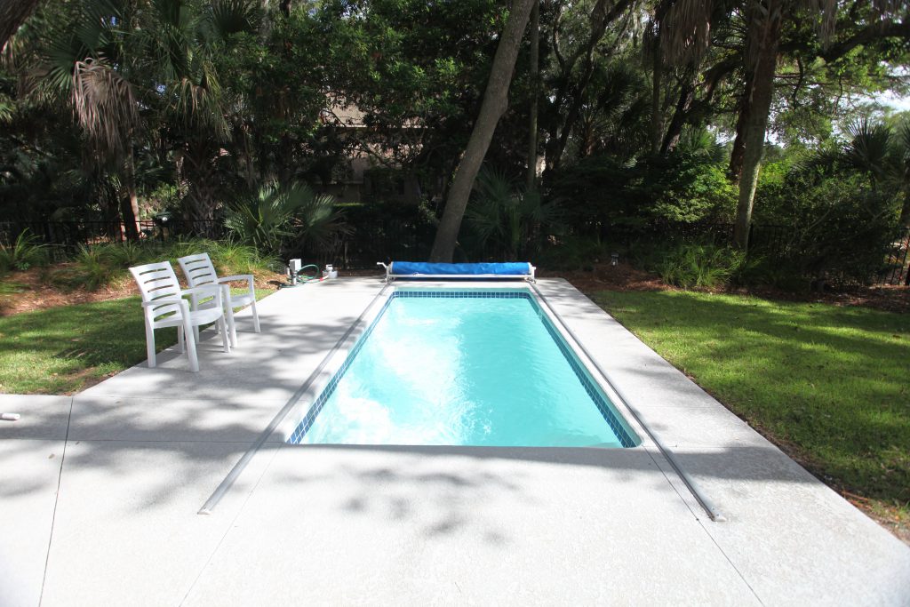 Inground Backyard Pool with Cover Front Facing View