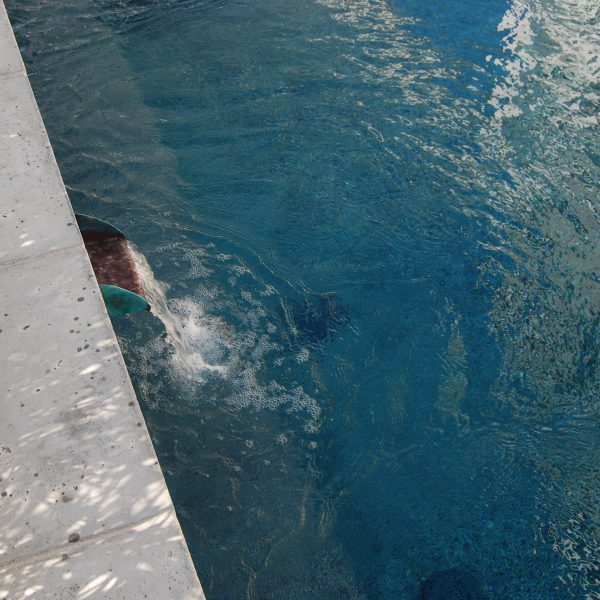 Close up of water fountain in pool