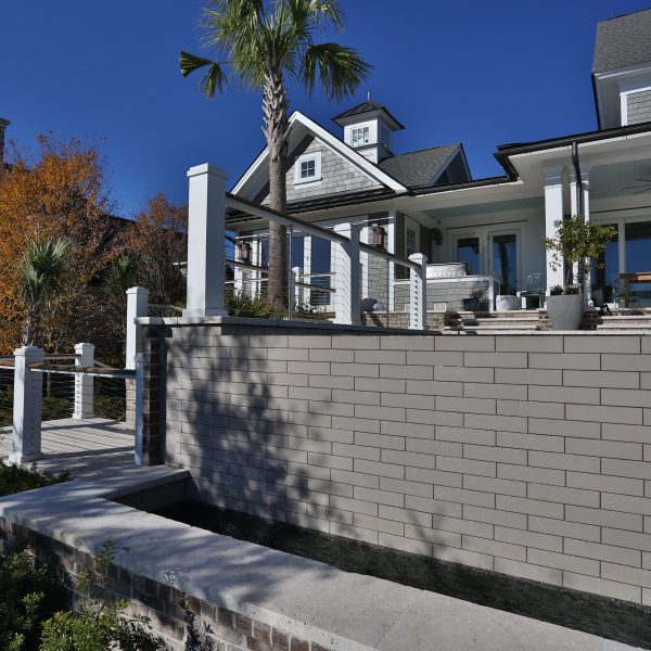 Infinity Pool End Wall Grey Brick Design