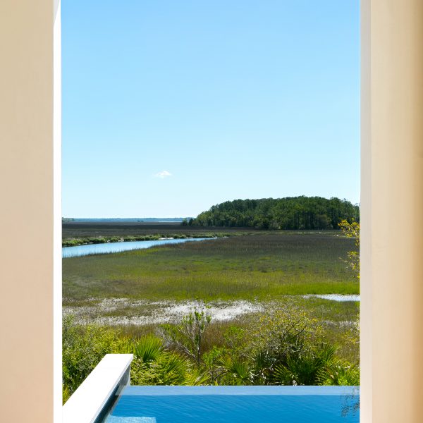 Infinity Pool view through an archway