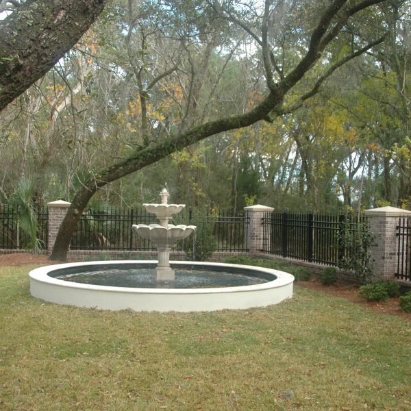 Water fountain in backyard