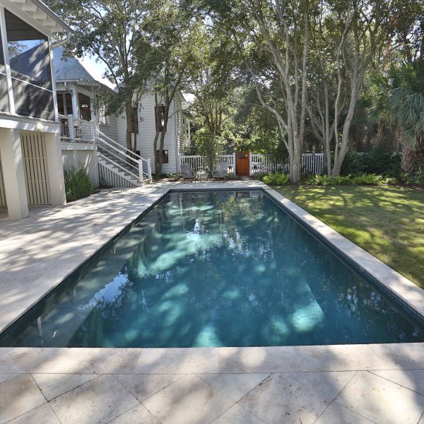 Geometric Pool Backyard Front View