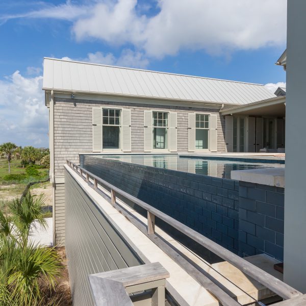 Infinity Pool with black block tiles