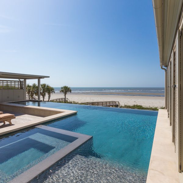 Custom Infinity Pool with a Spa, overlooking the beach