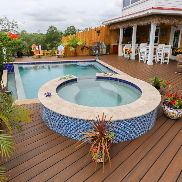 Custom Elevated Pool with Custom Spa