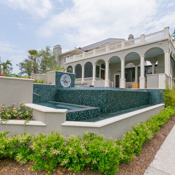 End view of an Infinity Pool with mosaic tiles