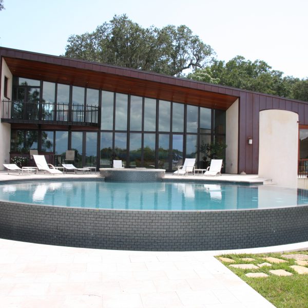 Elevated, Custom Circular Pool with Spa