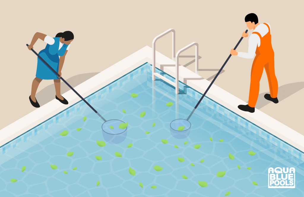 Pool maintenance, keep your pool clean by removing debris